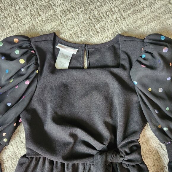 Bonnie Jeans girl's polka dot jumpsuit black size 8 - Picture 6 of 10